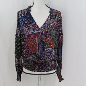 Parker Harlow Paisley Silk Blend Blouse NWT